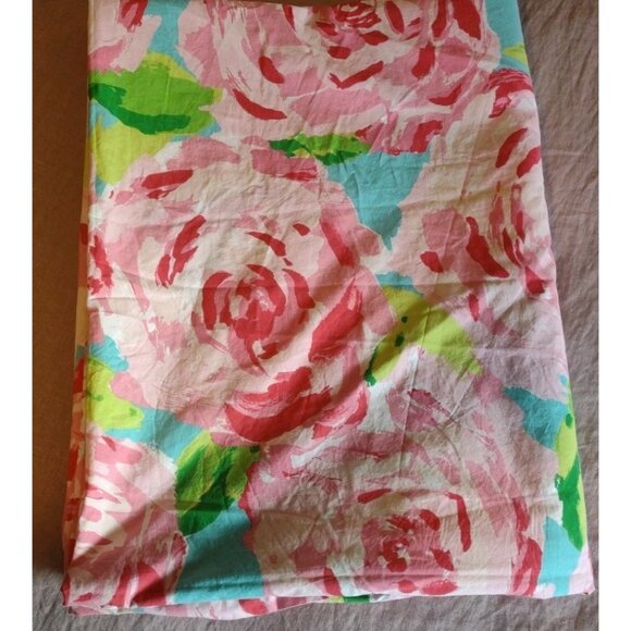 Lilly Pulitzer Garnet Hill TWIN DUVET First Impressions Hotty Roses *SEE - Picture 5 of 12